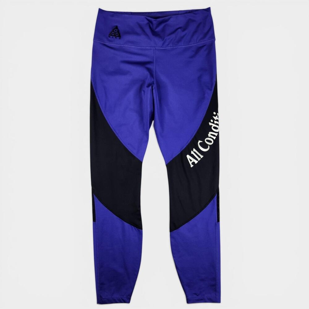 Nike ACG Leggings Womens Medium Blue Black Compression All Conditions Gear